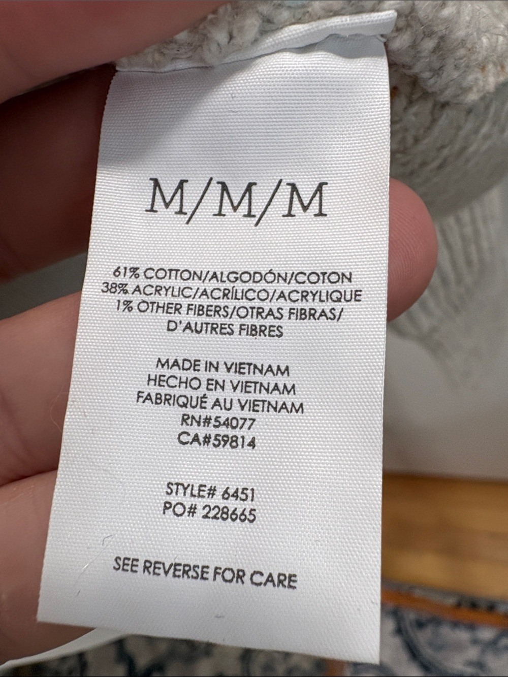 CAbi Speckled Light Gray Crewneck Cotton Sweater M #6451 - Picture 3 of 6